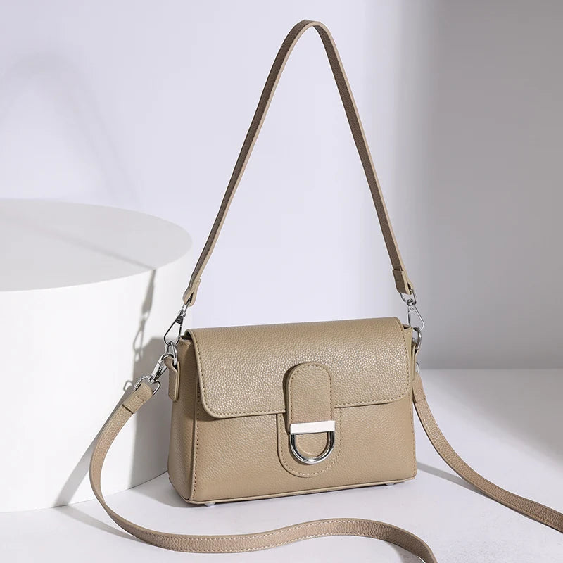 Luxury Brand Genuine Leather Handbag Women Fashion High Quality Solid color Cow Leather Shoulder Crossbody Bag Female Tote Bags