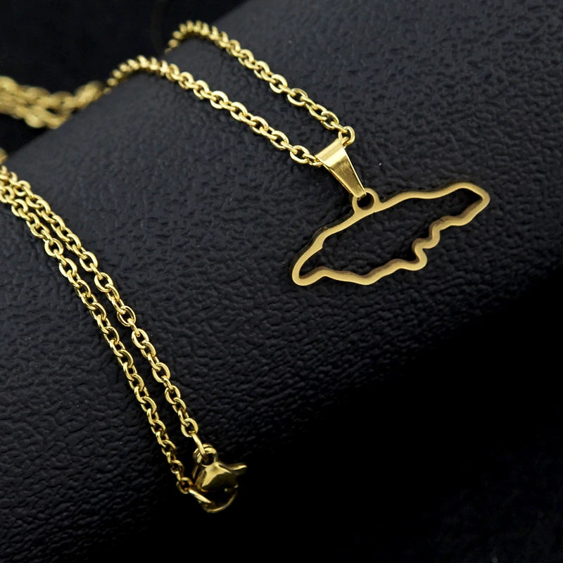Jamaica Map Pendants Necklaces for Women Men Jamaicans Party Engagement Anniversary Stainless Steel Jewelry Accessories Gifts