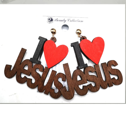 Because He First Loved Me| I love Jesus earring