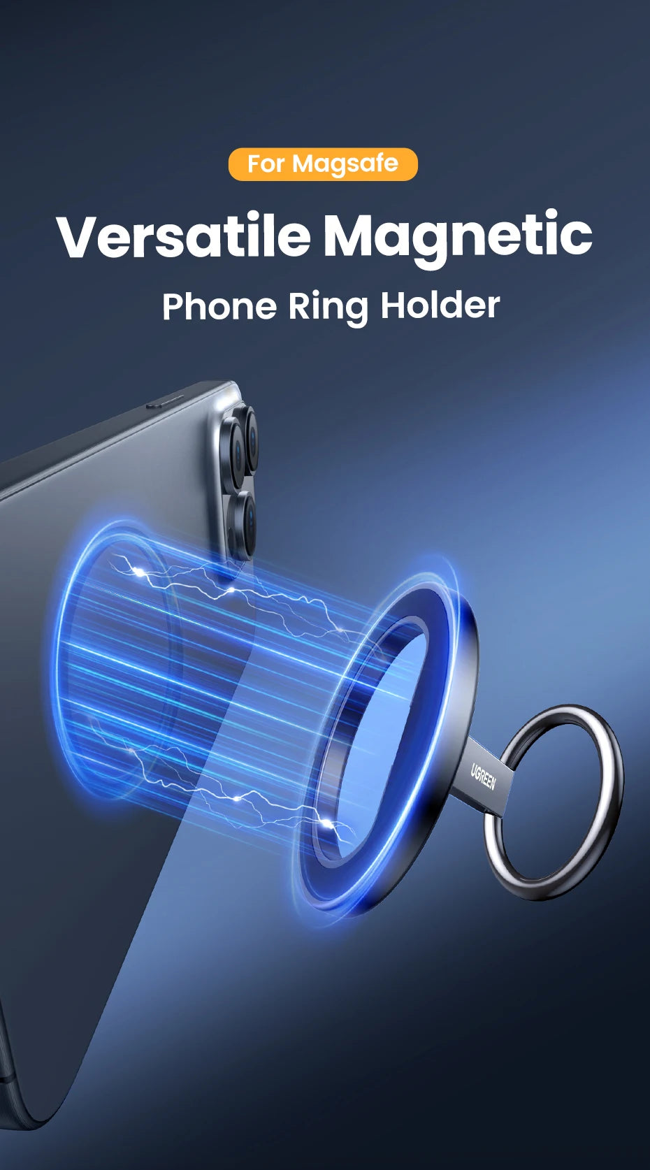 Magnetic Phone Ring Holder For iPhone 15 14 13 Pro Xiaomi Samsung Huawei Aluminum 360° Rotation MobilePhone Stand