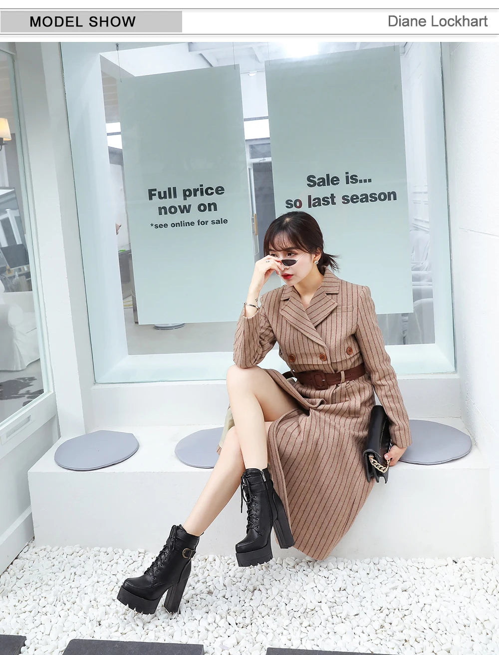 Chunky Platform Combat Boots - Black Lace-Up