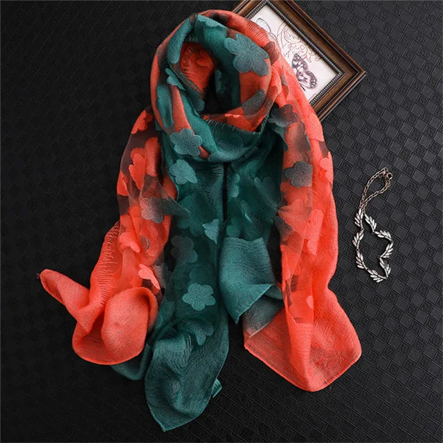 Maiuha Women Scarf with Petal Imitation Silk Wool
