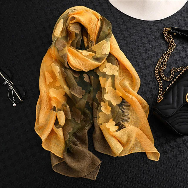Maiuha Women Scarf with Petal Imitation Silk Wool