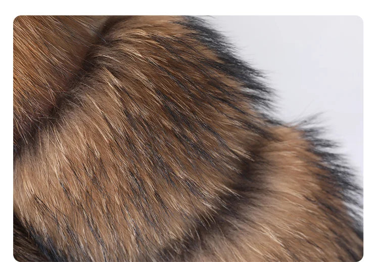 Hermosa Women's Layered Real Fur Coat (Hook Closure)