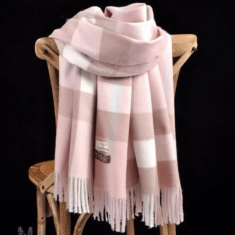 Winter Women's Scarf Luxury Brand British Classic Print Lattice Soft Female Cashmere Scarves Shawl Pashmina Checkered Shawls