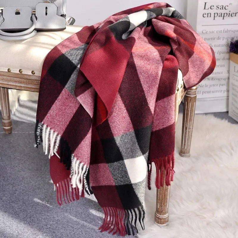Winter Women's Scarf Luxury Brand British Classic Print Lattice Soft Female Cashmere Scarves Shawl Pashmina Checkered Shawls