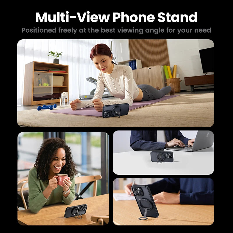 Magnetic Phone Ring Holder For iPhone 15 14 13 Pro Xiaomi Samsung Huawei Aluminum 360° Rotation MobilePhone Stand