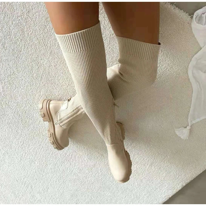 Over-the-Knee Knit Sock Boot