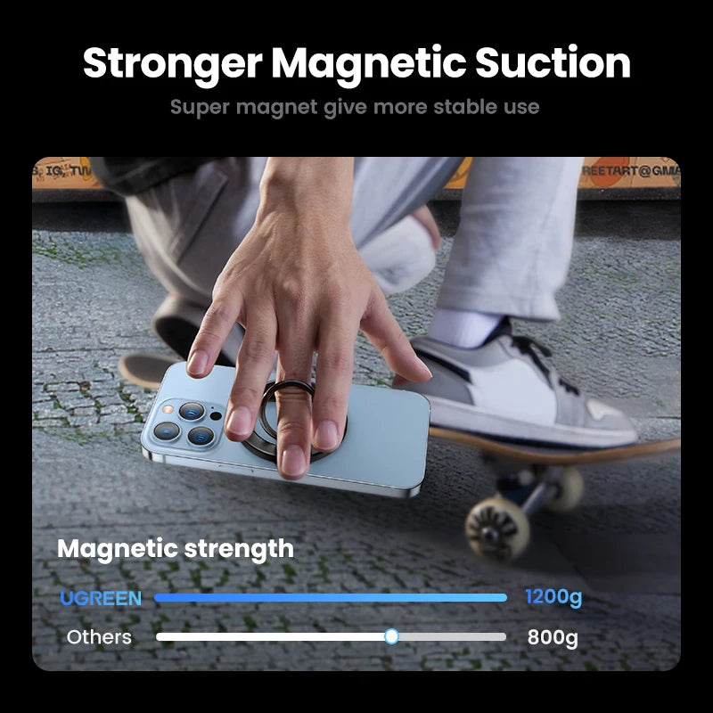 Magnetic Phone Ring Holder For iPhone 15 14 13 Pro Xiaomi Samsung Huawei Aluminum 360° Rotation MobilePhone Stand