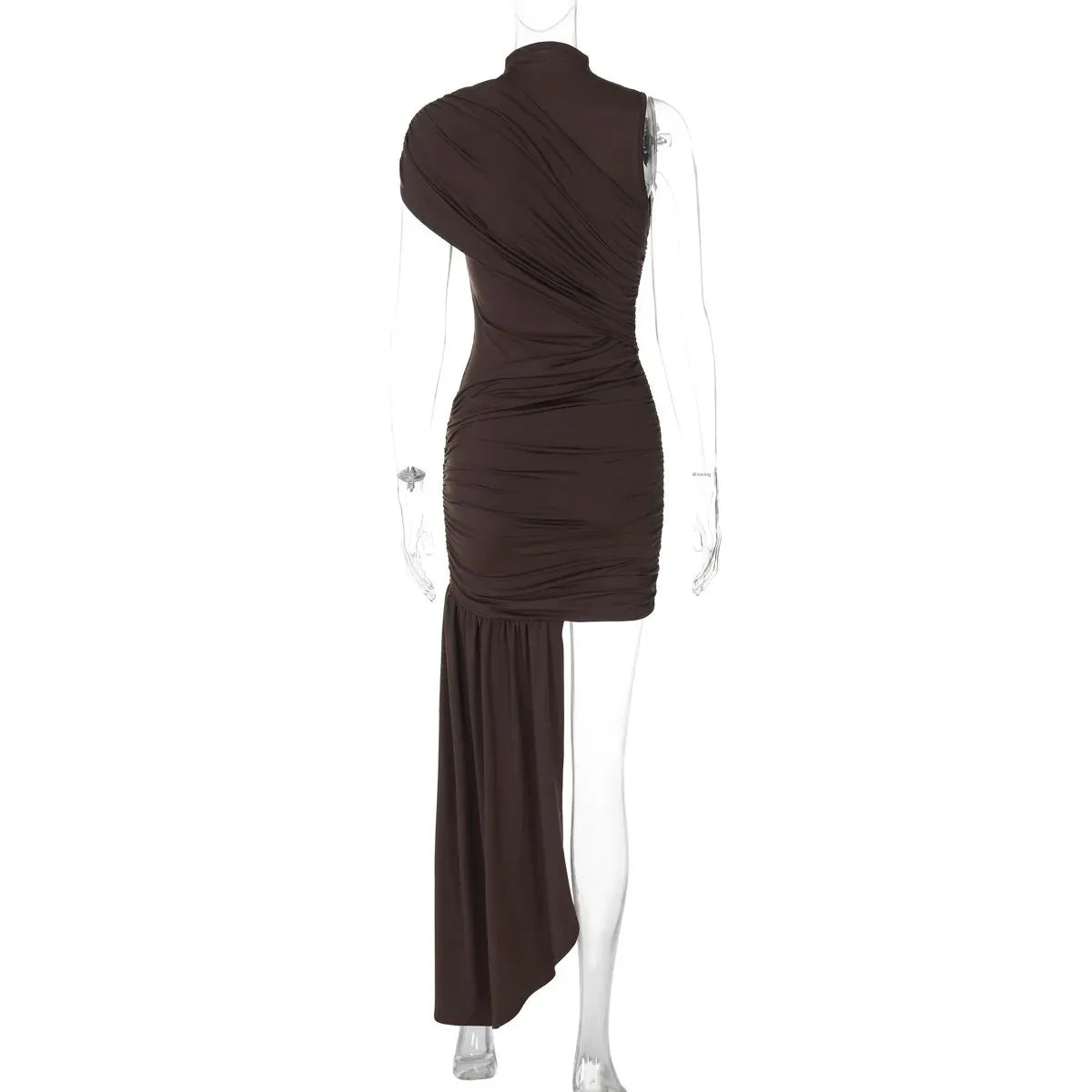 Hermosa: Asymmetrical Ruched Formal Mini Dress