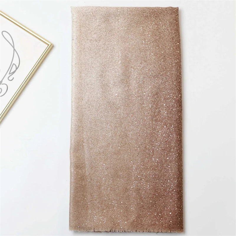Winter Thick Cotton Viscose Scarves Ombre Gradient Glitter Shimmer Fringe Shawls And Wraps Pashmina Stole Bufandas Muslim Sjaal