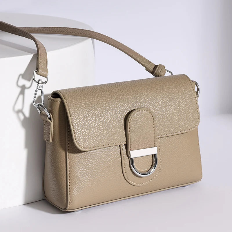 Luxury Brand Genuine Leather Handbag Women Fashion High Quality Solid color Cow Leather Shoulder Crossbody Bag Female Tote Bags