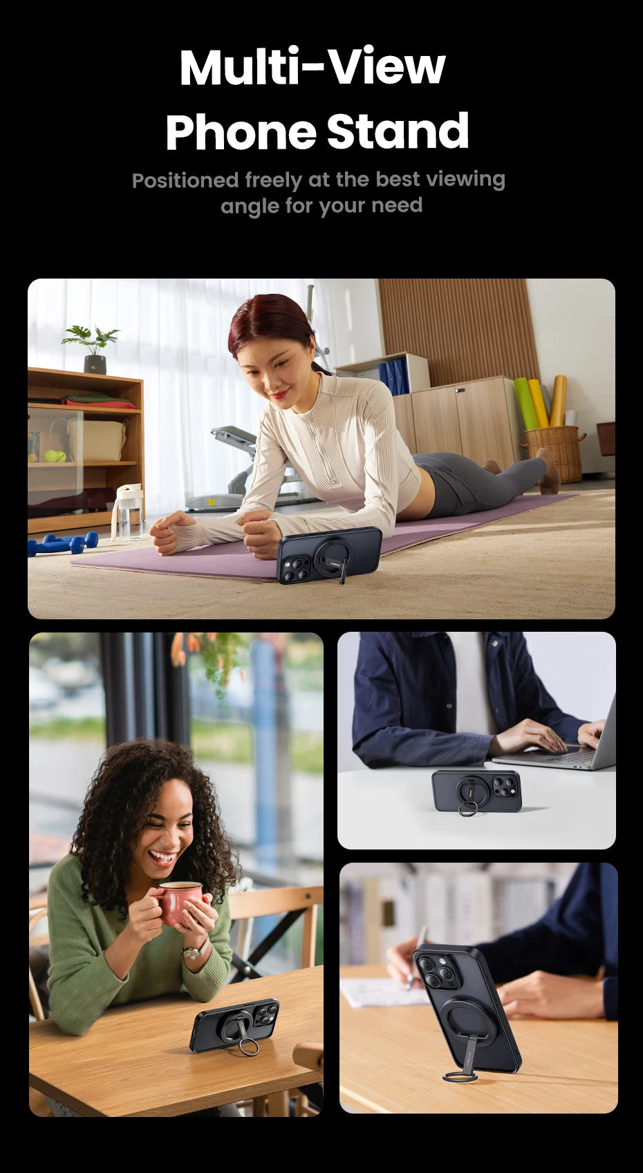 Magnetic Phone Ring Holder For iPhone 15 14 13 Pro Xiaomi Samsung Huawei Aluminum 360° Rotation MobilePhone Stand