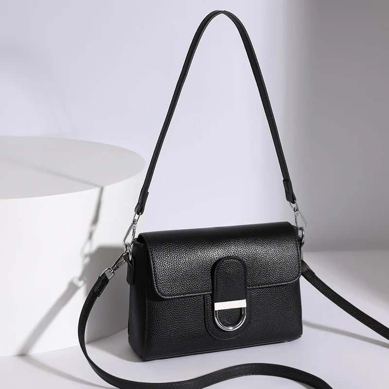 Luxury Brand Genuine Leather Handbag Women Fashion High Quality Solid color Cow Leather Shoulder Crossbody Bag Female Tote Bags