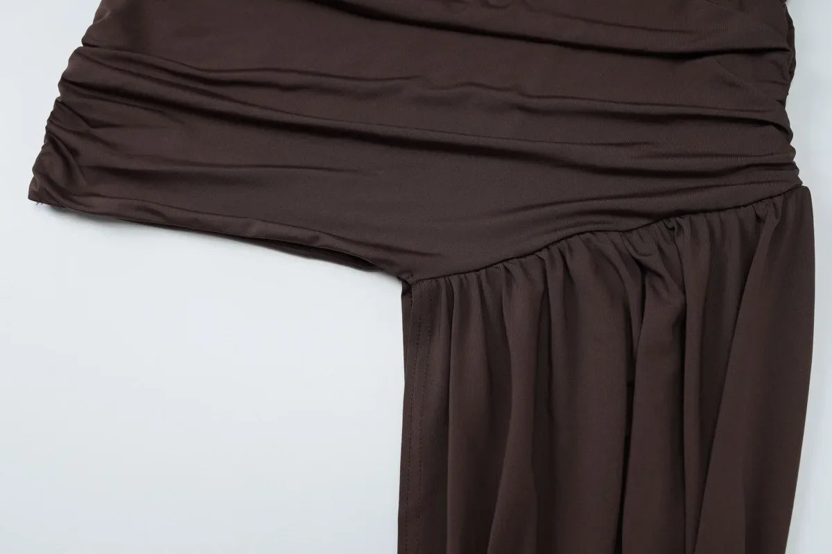 Hermosa: Asymmetrical Ruched Formal Mini Dress