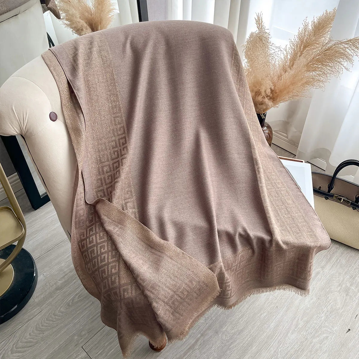 Elegant Ladies Muslim Hijab Golden Thread long Scarf With Spring and Autumn Sun Protection Scarf Decoration Shawl Wrap Headscarf