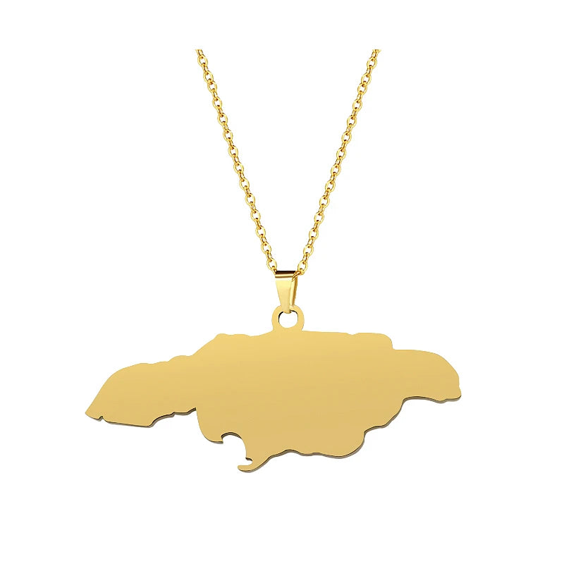 Jamaica Map Pendants Necklaces for Women Men Jamaicans Party Engagement Anniversary Stainless Steel Jewelry Accessories Gifts