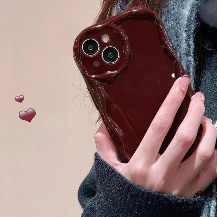 Burgundy dustproof phone case New Year Casing For iPhone 15 14 Plus 13 12 11 Pro Max Mini Xs Max XR X 8 7 6 6S Plus SE Phone Case Smooth Soft Bumper Red Cover