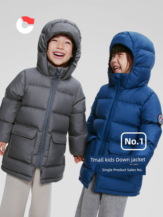 Baby Children's down Jacket Nanny Goose Thick Mid-Length