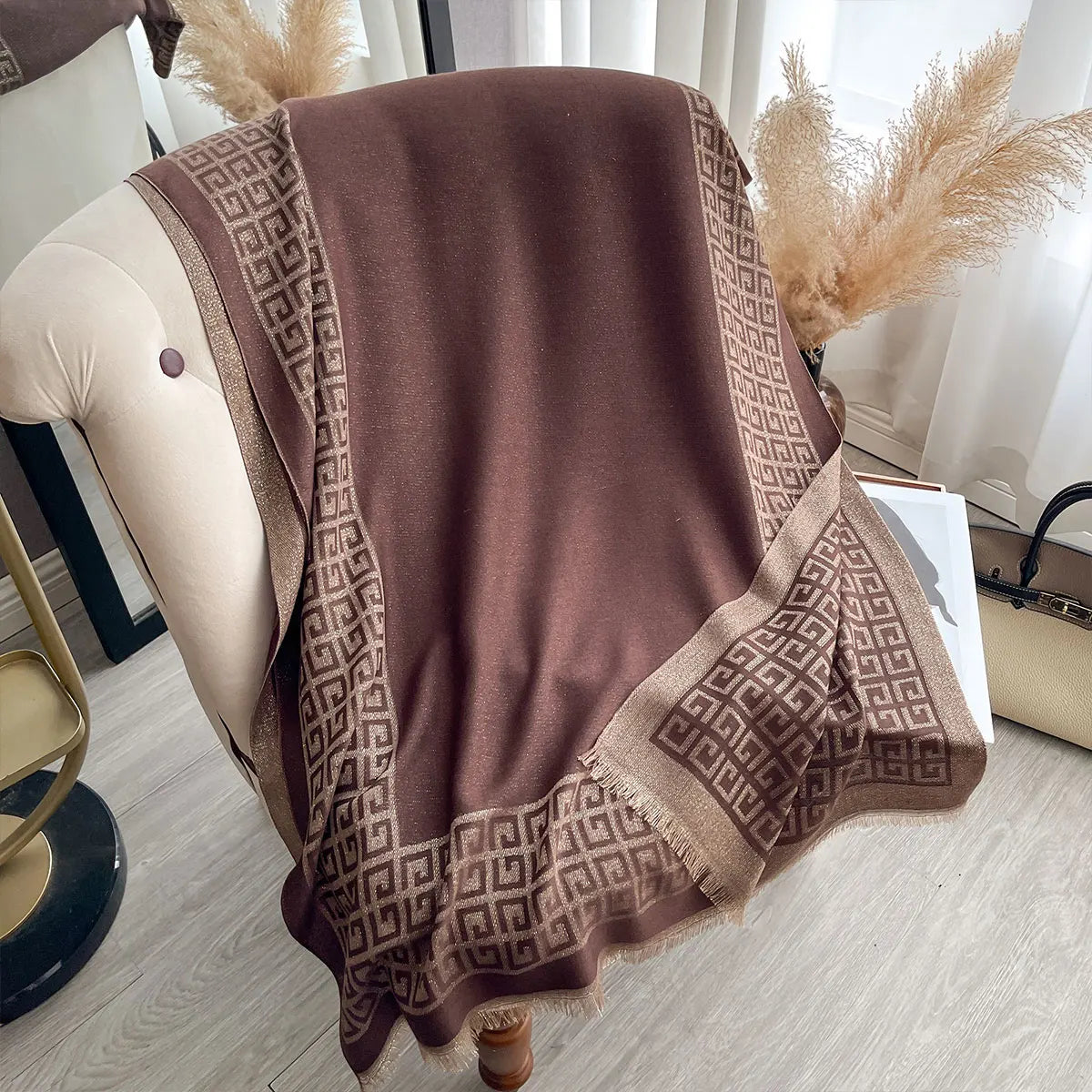 Elegant Ladies Muslim Hijab Golden Thread long Scarf With Spring and Autumn Sun Protection Scarf Decoration Shawl Wrap Headscarf