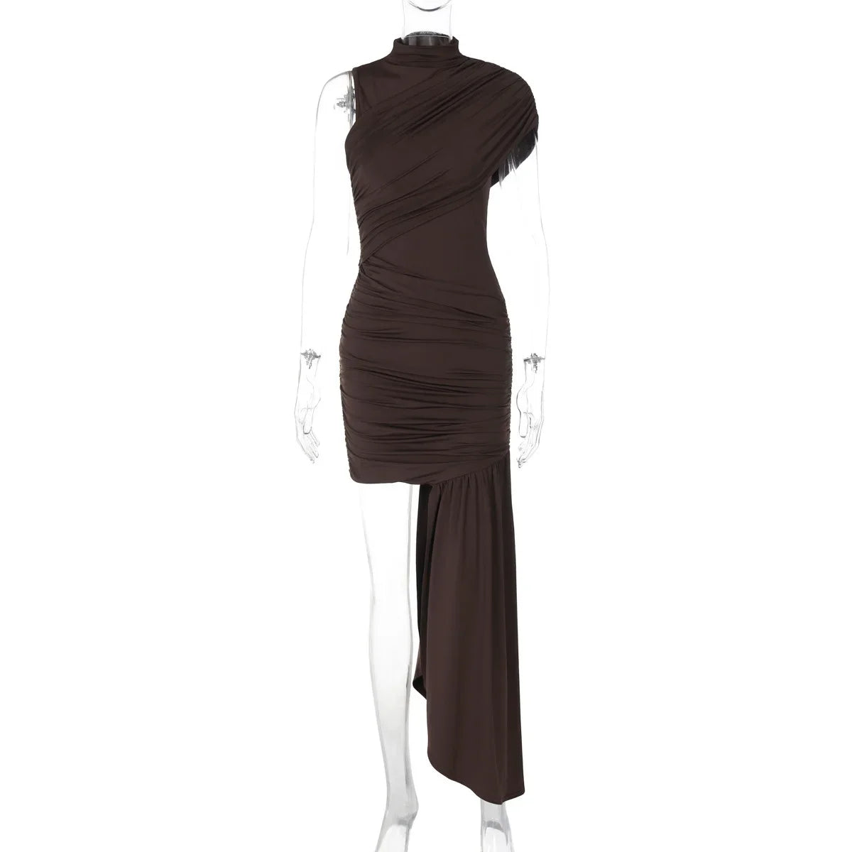 Hermosa: Asymmetrical Ruched Formal Mini Dress