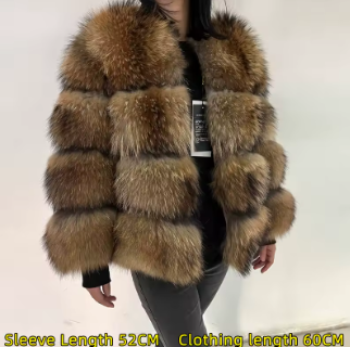 Hermosa Women's Layered Real Fur Coat (Hook Closure)