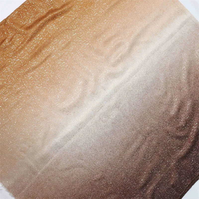 Winter Thick Cotton Viscose Scarves Ombre Gradient Glitter Shimmer Fringe Shawls And Wraps Pashmina Stole Bufandas Muslim Sjaal