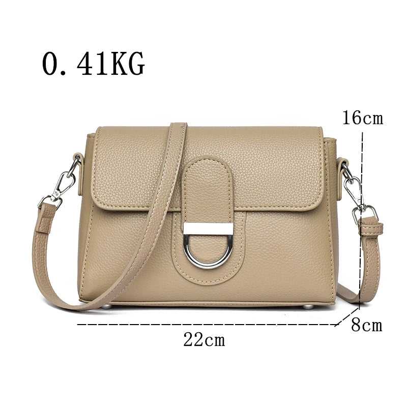 Luxury Brand Genuine Leather Handbag Women Fashion High Quality Solid color Cow Leather Shoulder Crossbody Bag Female Tote Bags