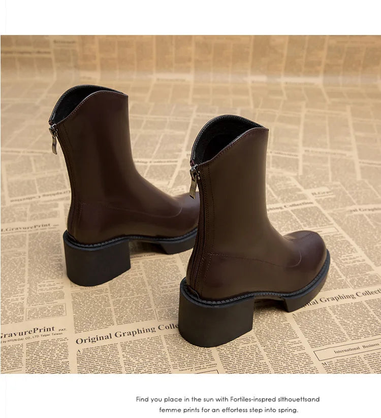 Sleek Minimalist Platform Chelsea Ankle Boots
